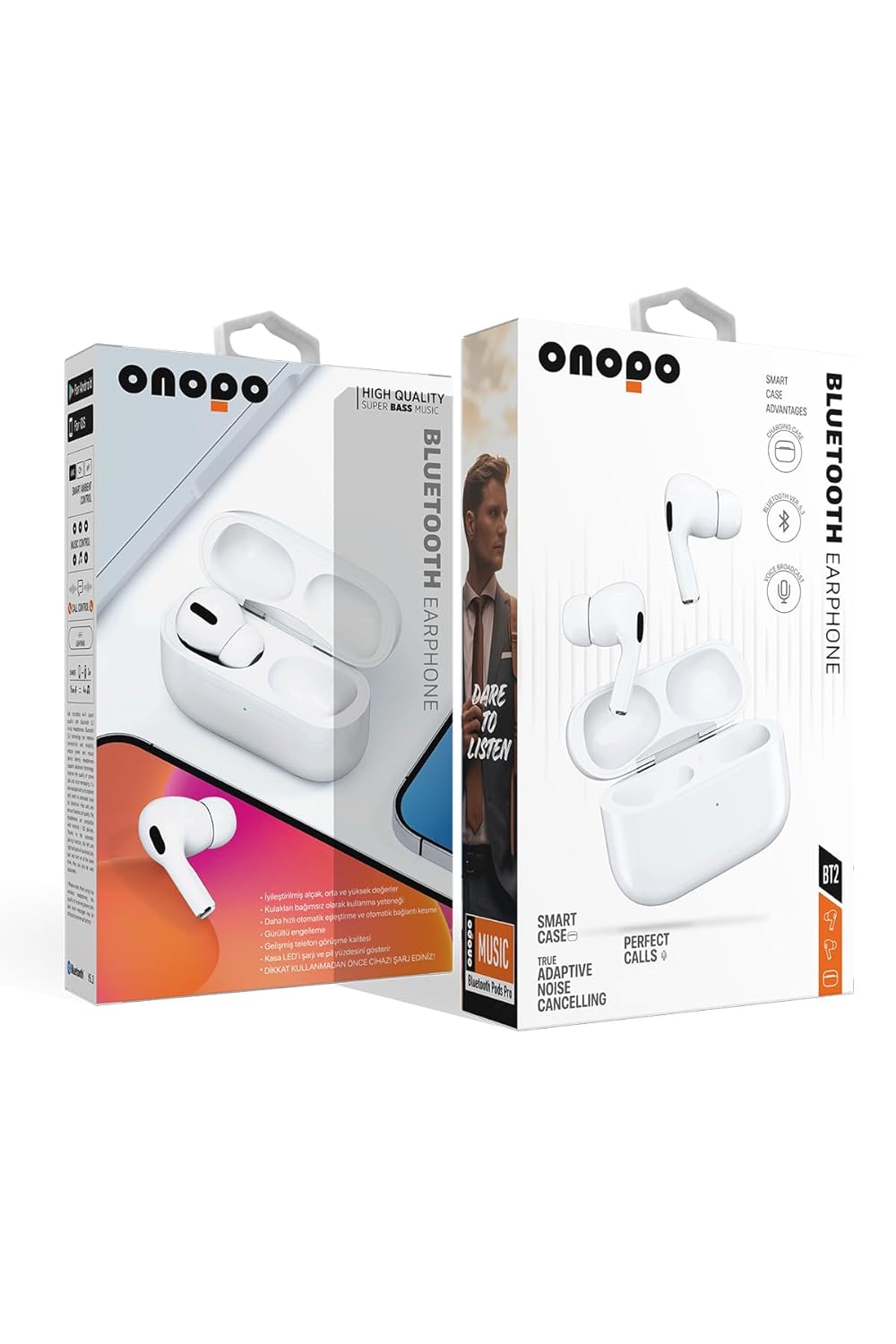 BT2 Gürültü Önleyici Bluetooth 5.3 Kablosuz Kulaklık | Aktif Gürültü Engelleme | Dahili Mikrofon | Şık Beyaz