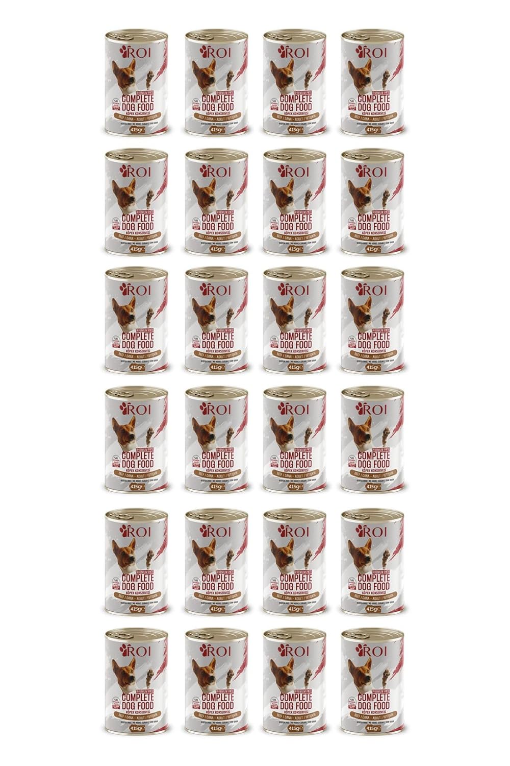 Roi Yüksek Proteinli Dana Etli Yetişkin Köpek Konservesi 415 Gr x 24 Adet,%95 Hayvansal Protein