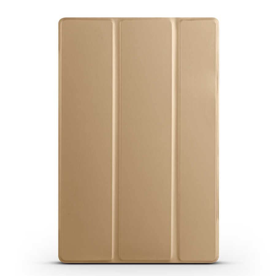 Babilden APPLE 11 inç iPad (A16) / iPad Air 10.9 inç/iPad 10.Nesil 10.9 Wi-Fi Tablet ile Uyumlu Tablet Kılıfı Smart Cover Uyku Modlu Standlı Arkası Sert Şeffaf Kapak Gold