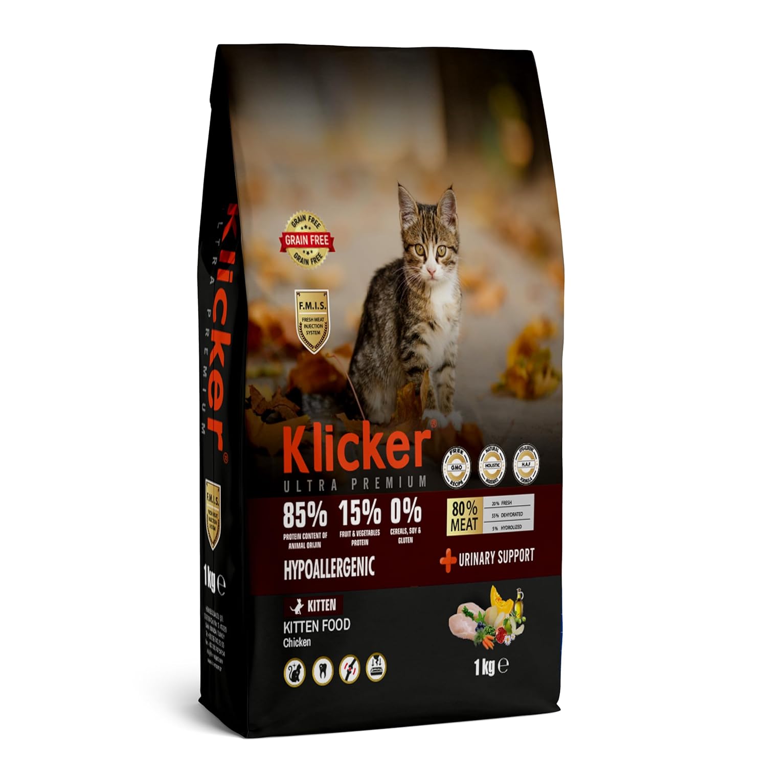 Klicker Tahılsız Yavru Kedi Maması Tavuklu 1Kg