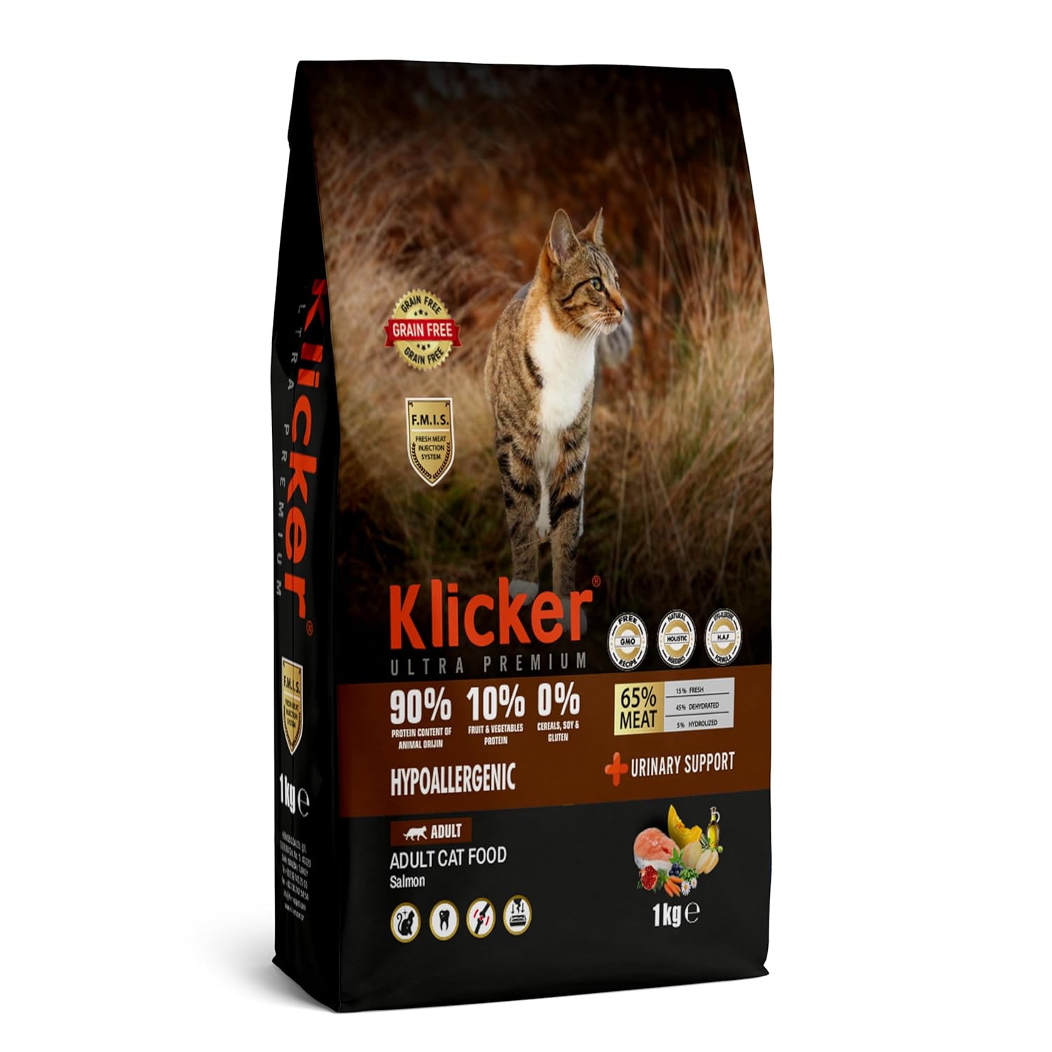 Klicker Tahılsız Yetişkin Kedi Maması Somonlu 1kg