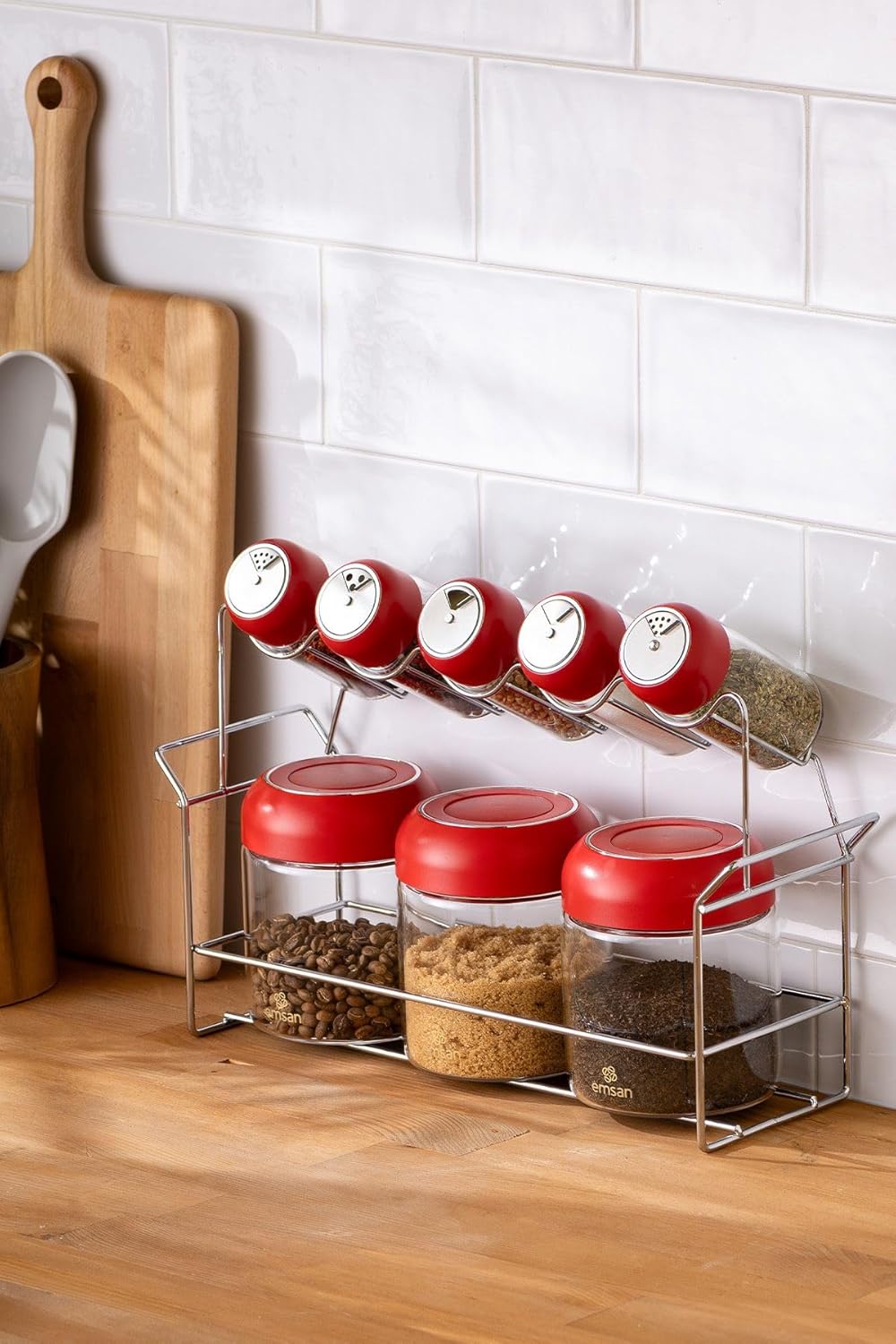 Emsan Simple Standlı Baharatlık Seti 8'li
