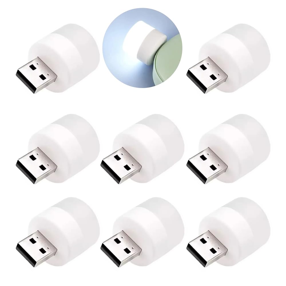 USB Mini LED lambalar, okuma ışığı, USB gece lambası, mobil LED, bebek uykusu, mobil şarj lambaları için küçük yuvarlak ışıklar (8 ADET)