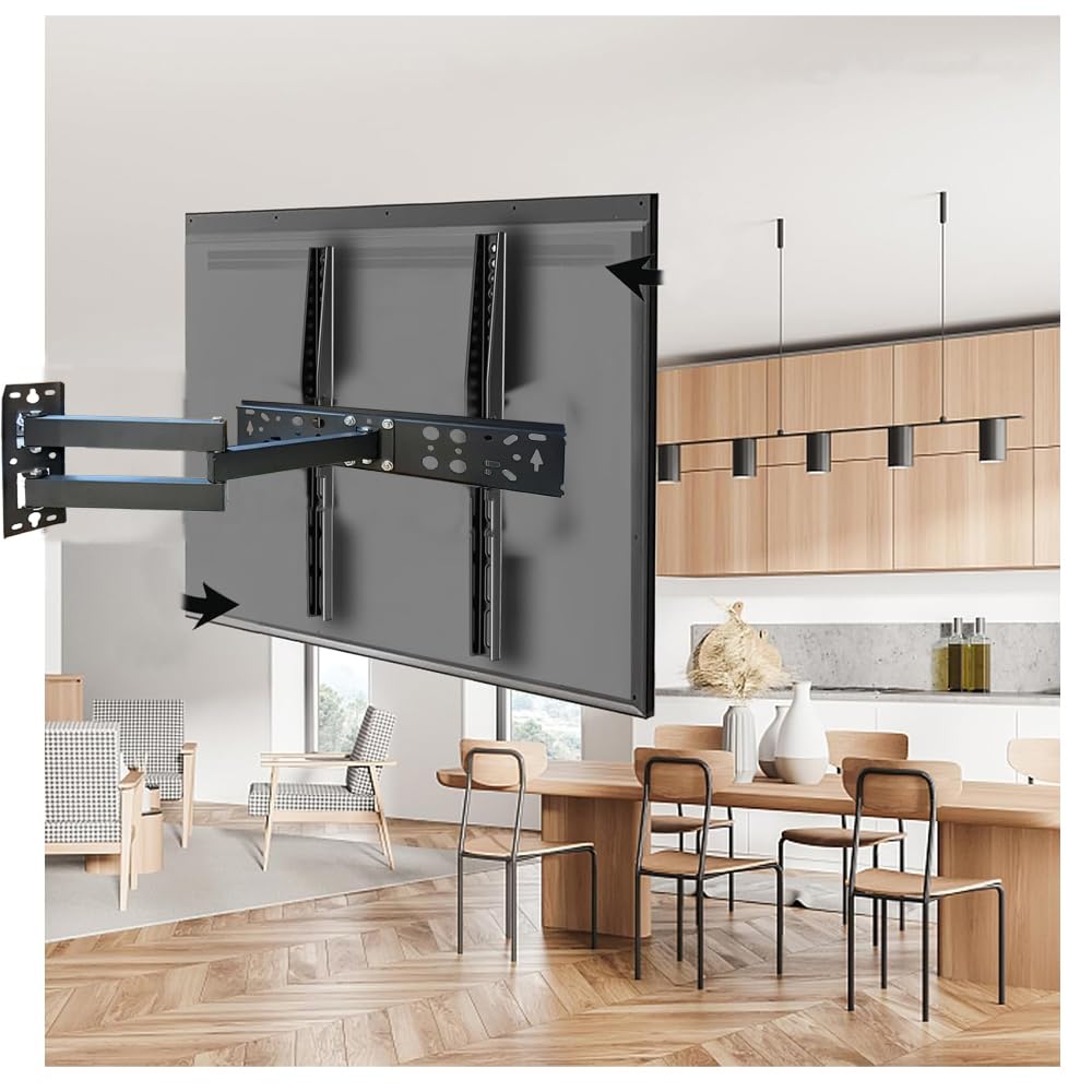 GoldMaster 60 inç'e kadar (YENİ NESİL TV) Uyumlu Hareketli LCD LED Televizyon Askı Aparatı 60" e Kadar ve 30 Kg Ultra İnce ve Normal LED/LCD TV'lerle Uyumludur AS-2642H