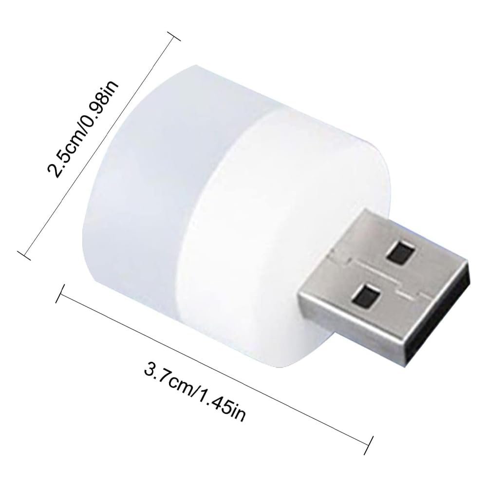 USB LED Küçük Beyaz Işık, USB Mini LED Lamba, Koridor, Tuvalet, Oturma Odası, Çocuk Odası için Rehber Gece Aydınlatma Işığı (2 ADET)