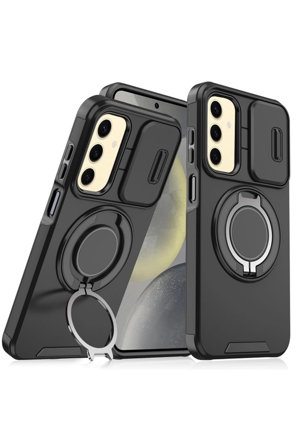 Deppo Trend Samsung Galaxy S25/S24 için Magsafe ile Uyumlu Kılıf Kamera Korumalı Sürgülü 360 Derece Dönebilen Stand Darbelere Karşı Dayanıklı Renkli Tank Kapak