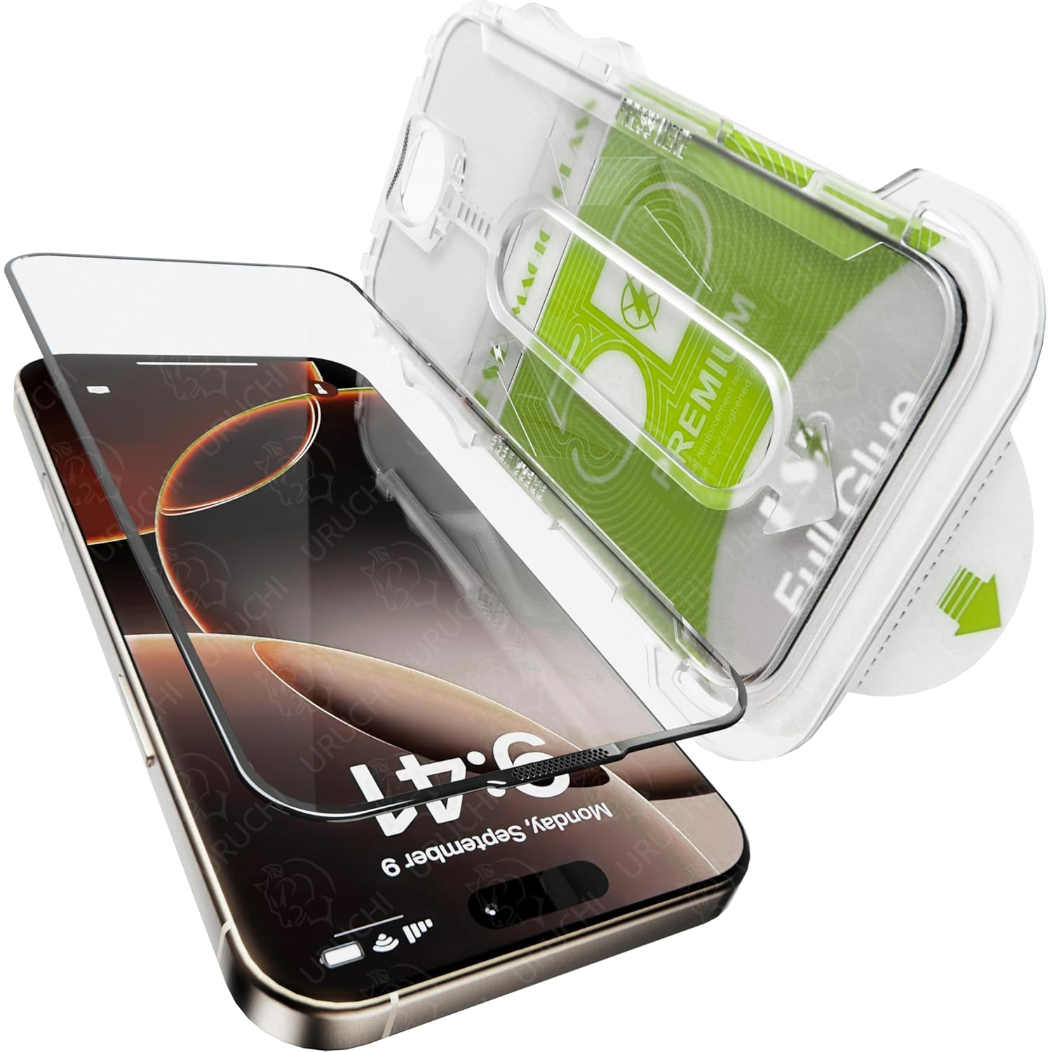 AZR iPhone 16e / 14/13 Pro / 13 (6.1'') İle Uyumlu [PREMIUM] Ekran Koruyucu Hizalama Aparatlı [Kolay