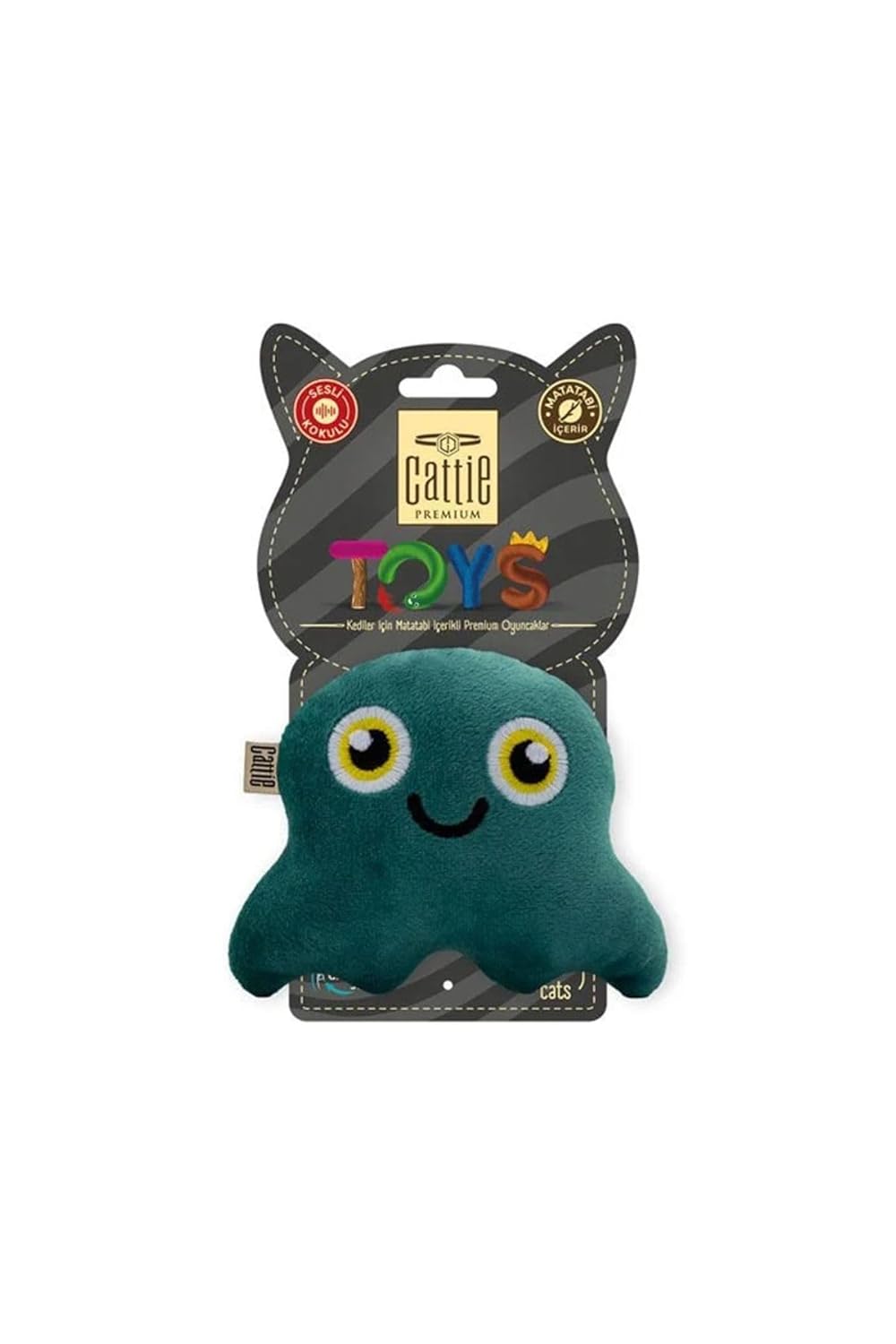 Cattie Matatabi İçerikli Kedi Oyuncağı Peluş Ahtapot 11 Cm