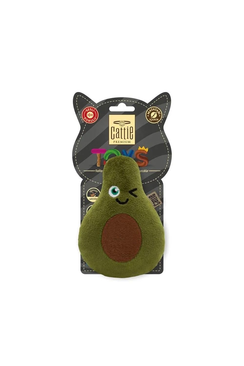 Cattie Matatabi İçerikli Kedi Oyuncağı Peluş Avokado 11 Cm