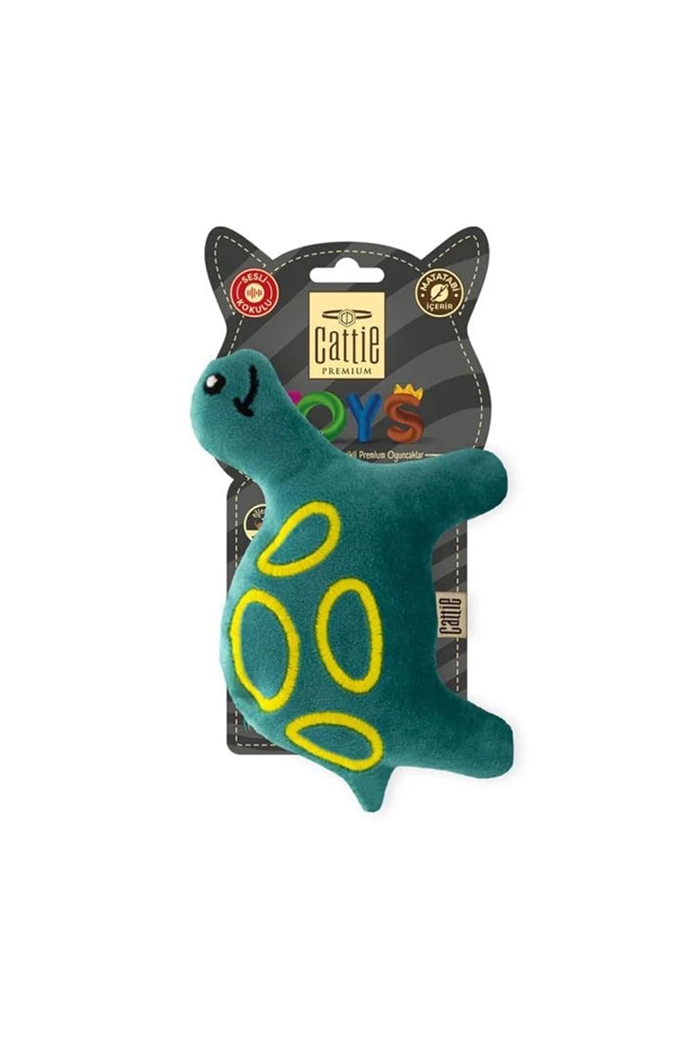 Cattie Matatabi İçerikli Kedi Oyuncağı Peluş Kaplumbağa 15 Cm