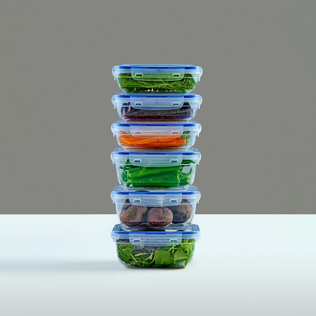 Orret Home Sızdırmaz Kapaklı 6'lı Saklama Kabı Seti, Contalı PP Plastik, Çeşitli Boyutlar (3x975 ml, 3x1400 ml), Gıdaları Güvenle Saklayın, Mutfakta Düzen Sağlayıcı