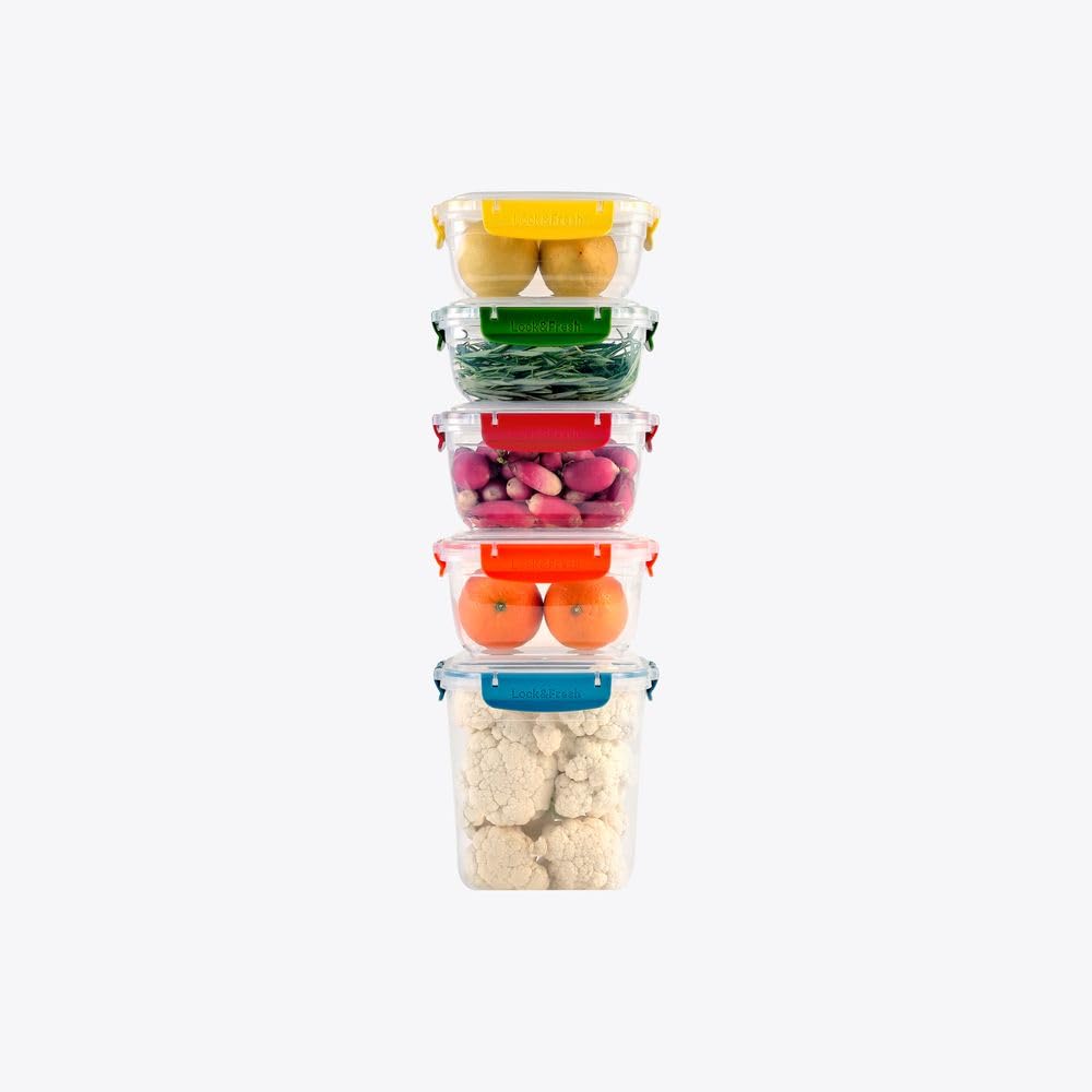 Orret Home Sızdırmaz 5'li Saklama Kabı Seti, Çeşitli Boyutlarda (2x800 ml, 2x1000 ml, 1x2100 ml), Gıdaları Taze Tutma, BPA İçermeyen Malzeme, Mutfakta Düzenleyici