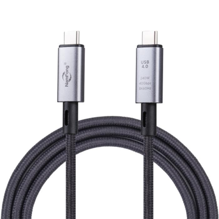Polham 1MT USB 4.0 240W Thunderbolt Type-C to Type-C Şarj, Data ve 8K 60Hz Görüntü Aktarım Kablosu