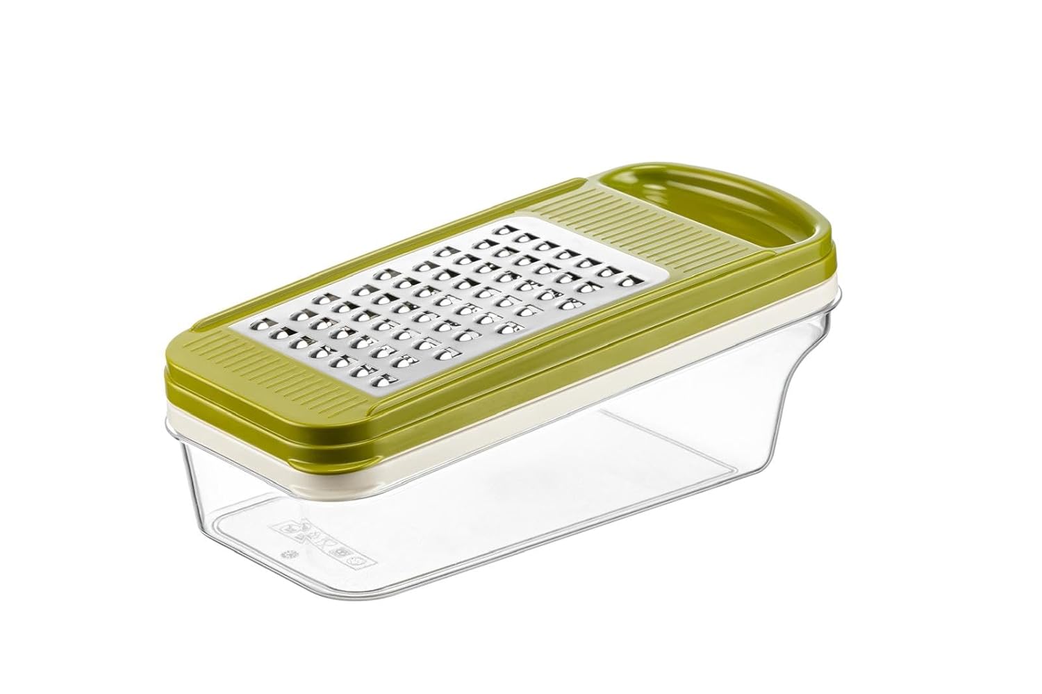 Orret Home 3 Bıçaklı Yatay Rende, Rondo Rondoğrayıcı, Saklama Kabı Hazneli Kapaklı Plastik Rende, Çok Fonksiyonlu Mutfak Aleti, Sebze ve Meyveler için Etkili Doğrama ve Rendeleme