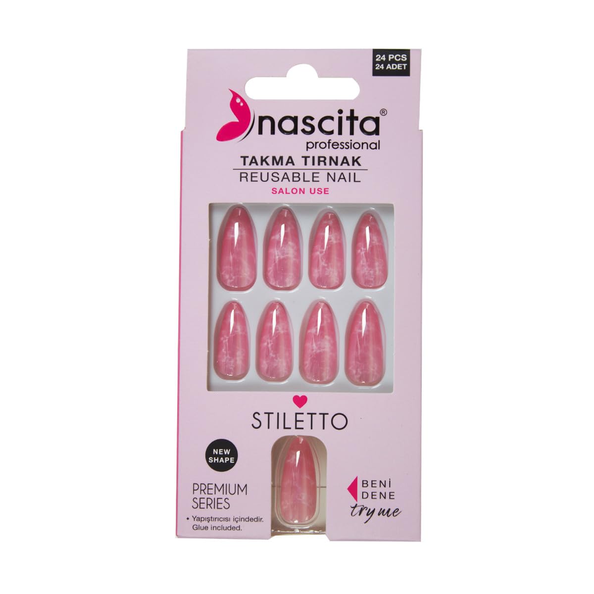 Nascita Takma Tırnak Pembe Mermer 24'lü