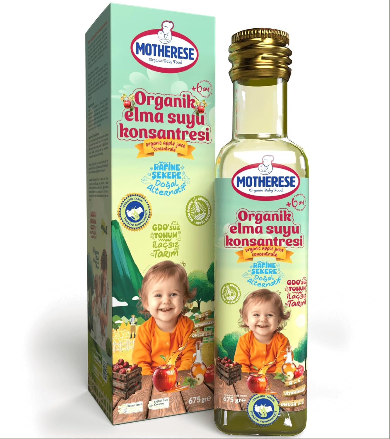 Motherese Organik Elma Suyu Konsantresi 675gr -Motherese Organik Bebek Elma Suyu Konsantresi 675gr - Elma suyu konsantresi 675 gr