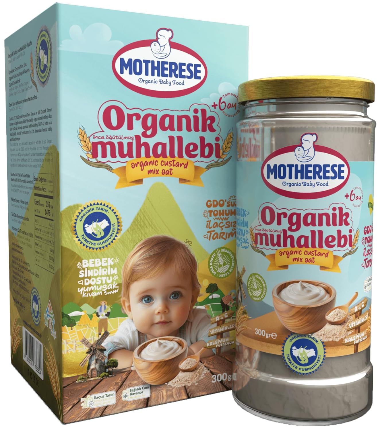 Motherese Organik Bebek Muhallebi Karışımı 330gr - Motherese Organik Muhallebi Karışımı 330 gr - Muhallebi karışımı 330 gr