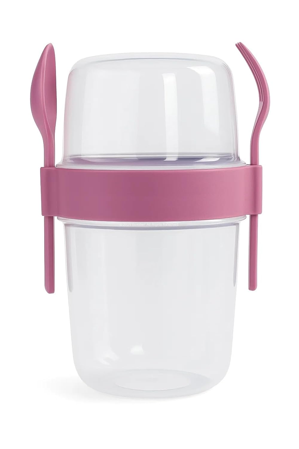 Busstier Müsli ve Granola Kapsülü, 1100 ML Sızdırmaz Yoğurt Kabı, Take And Go Kaşıklı Granola Kabı, Pratik ve Taşınabilir Tasarım (Pembe)