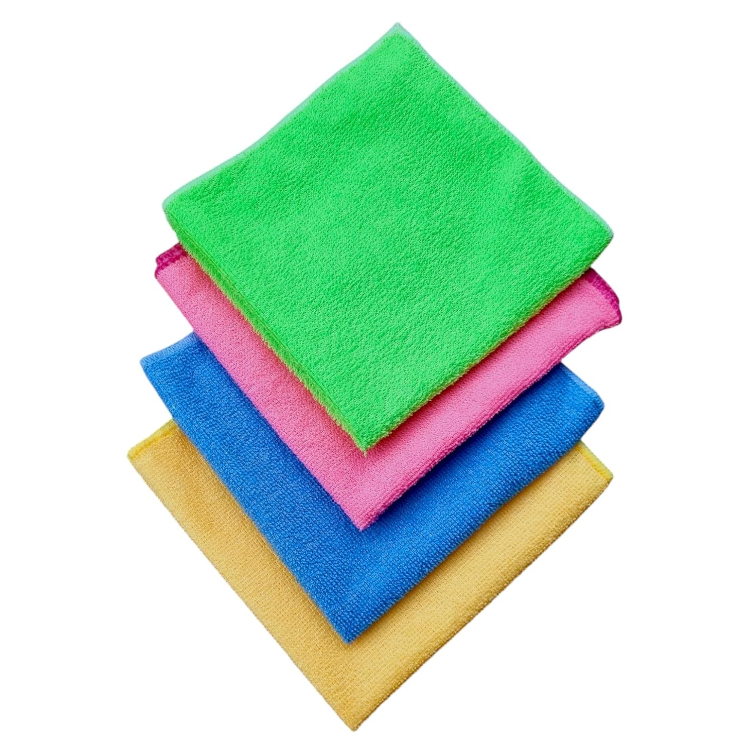 Mikrofiber Temizlik Bezi 4'lü Paket - 40x40 cm, Yüksek Emici, Tüy ve Hav Bırakmaz, Çabuk Kuruyan, Çok Amaçlı Kullanım İçin, Mutfak, Banyo, Araç ve Genel Temizlik İçin Uygun, Yıkanabilir