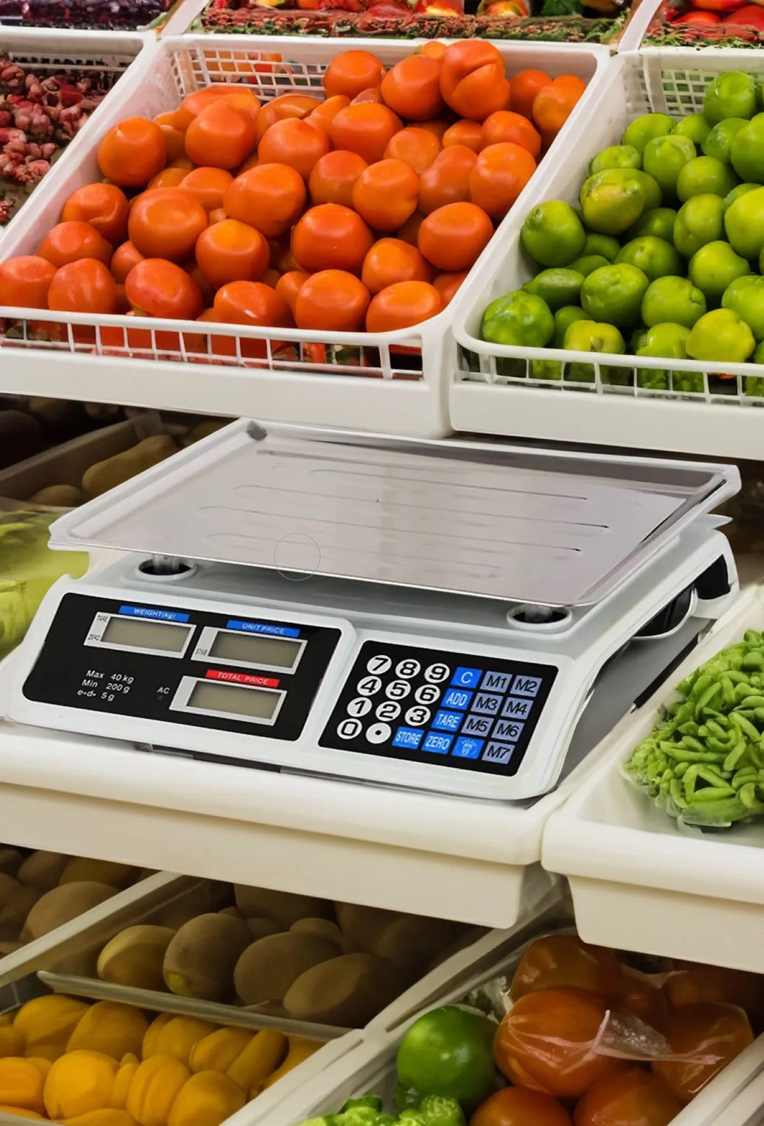 Busstier Elektronik Dijital Terazi, Bakkal Manav Market ve Kasap Kullanımına Uygun, 40 Kg Kapasite, Hassas ve Dayanıklı Tasarım