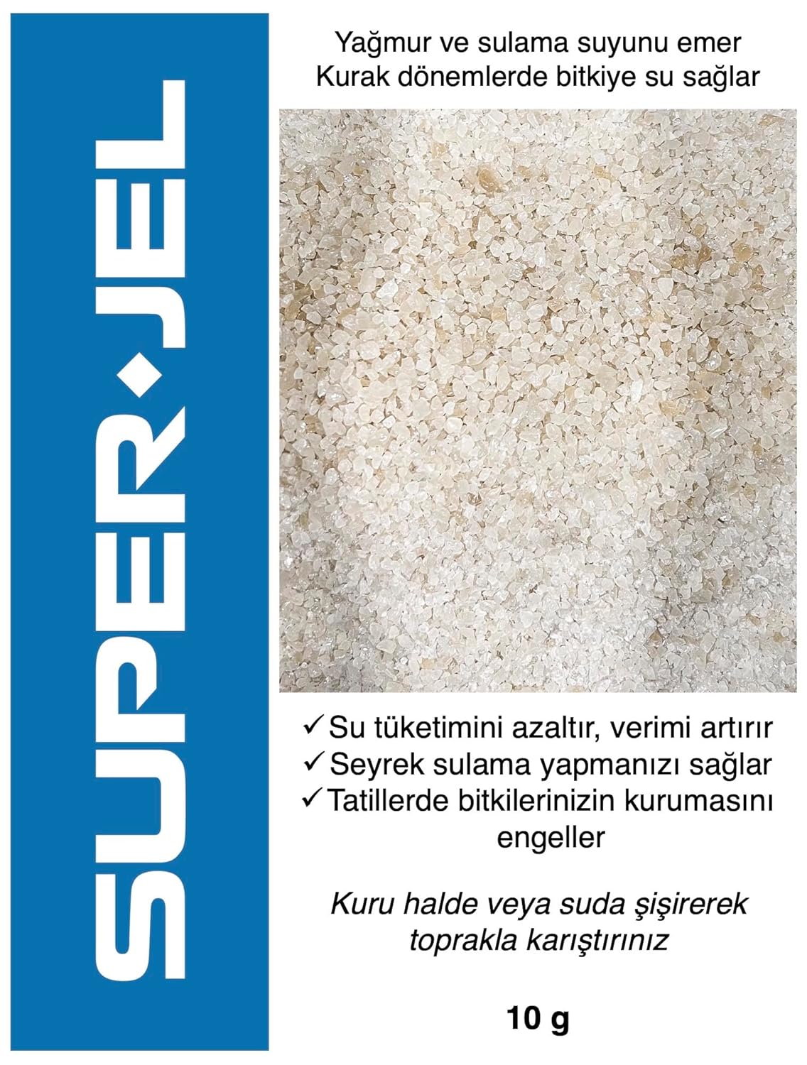 SUPER-JEL Süper Emici Polimer (1, 10 Gram)