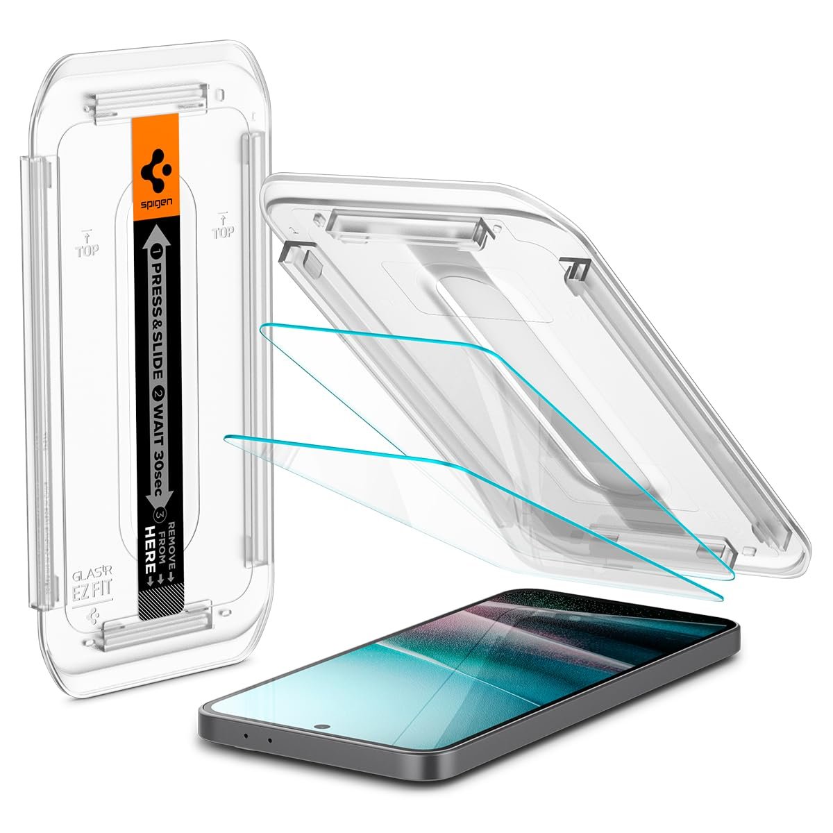 Spigen Galaxy A36 ile Uyumlu Kolay Kurulum Cam Ekran Koruyucu GLAS.tR EZ Fit HD (2 Adet) Şeffaf - AGL09202 (Spigen TR Garantili)
