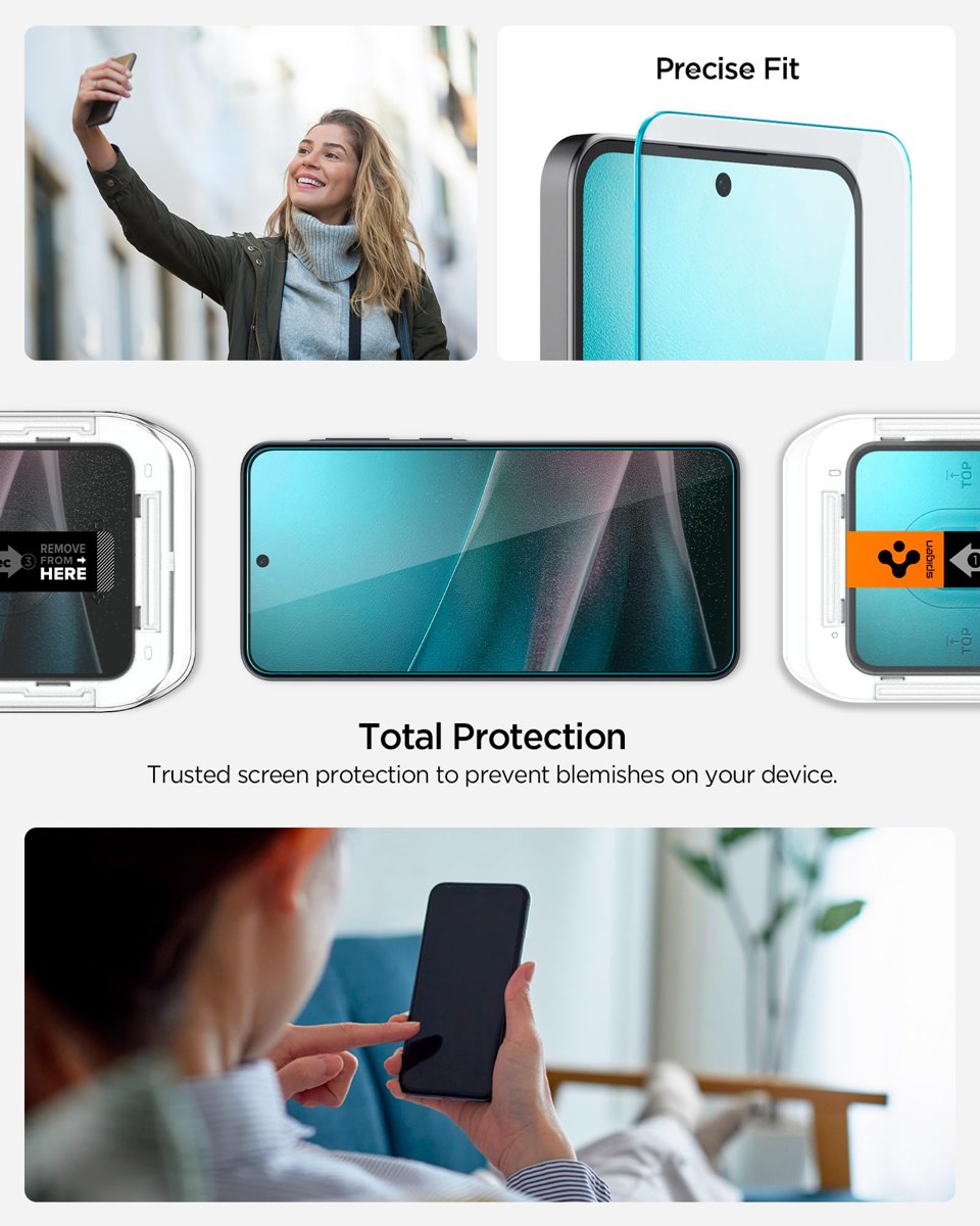 Spigen Galaxy A36 ile Uyumlu Kolay Kurulum Cam Ekran Koruyucu GLAS.tR EZ Fit HD (2 Adet) Şeffaf - AGL09202 (Spigen TR Garantili)