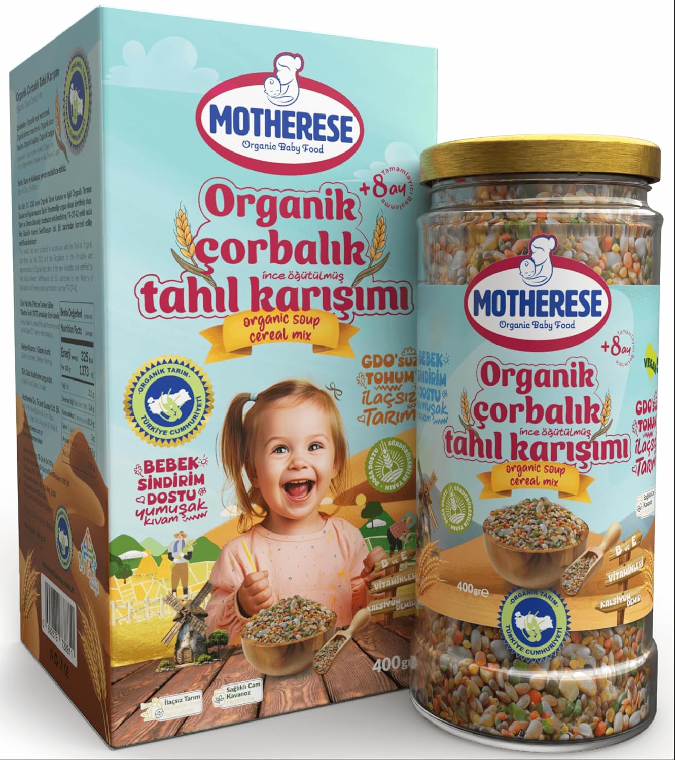 Motherese Organik Çorbalık Tahıl Karışımı 400gr - Motherese Organik Bebek Çorbalık Tahıl Karışımı 400gr