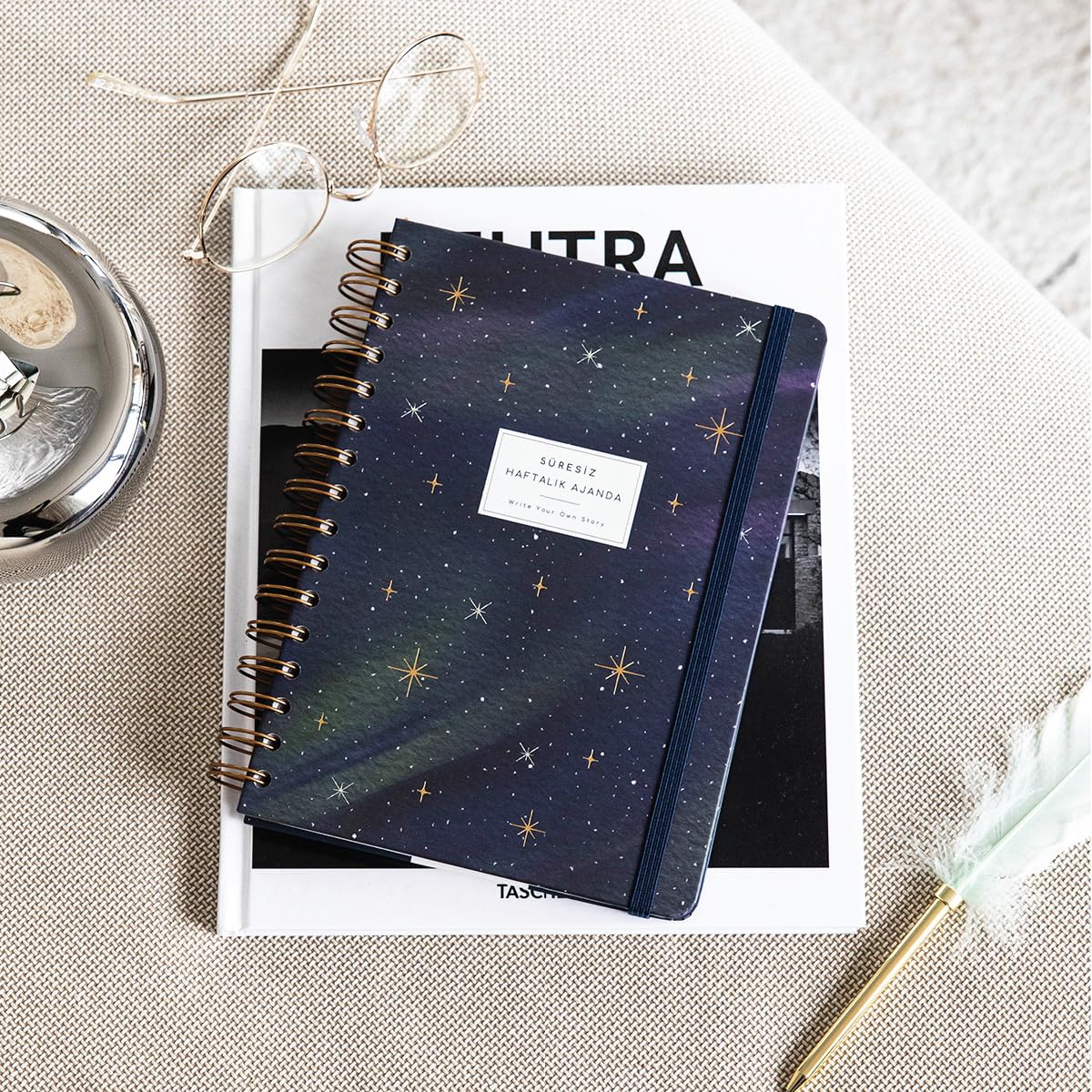 PAPERORA A5 Spiralli Süresiz Planlayıcı Ajanda Galaksi - 15x21