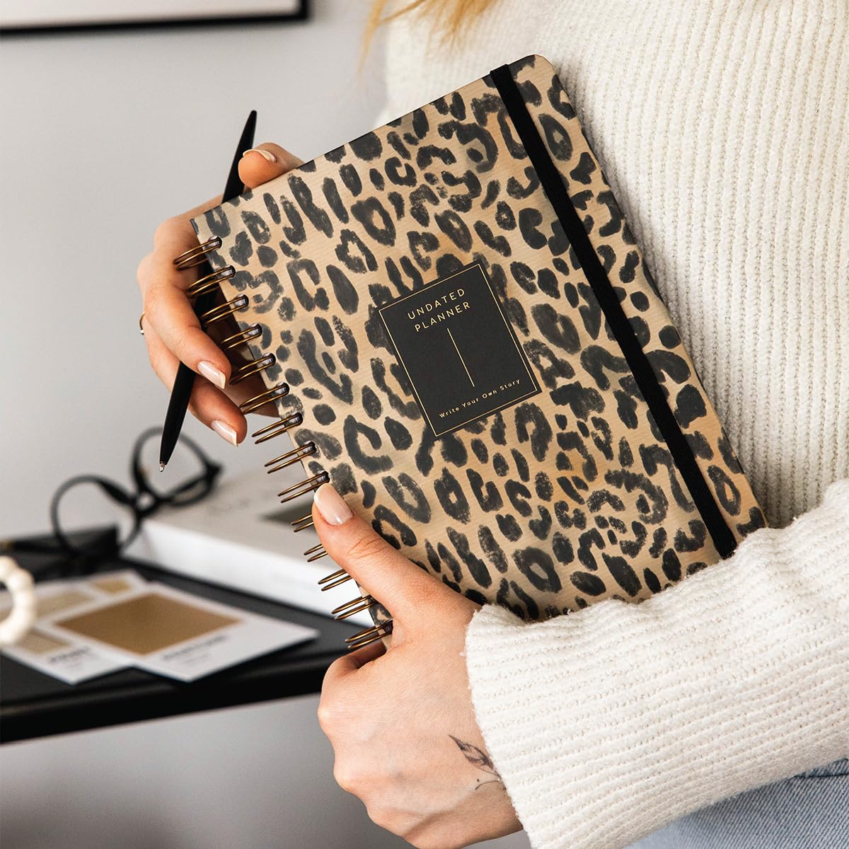 PAPERORA A5 Spiralli Süresiz Planlayıcı Ajanda Leopar - 15x21