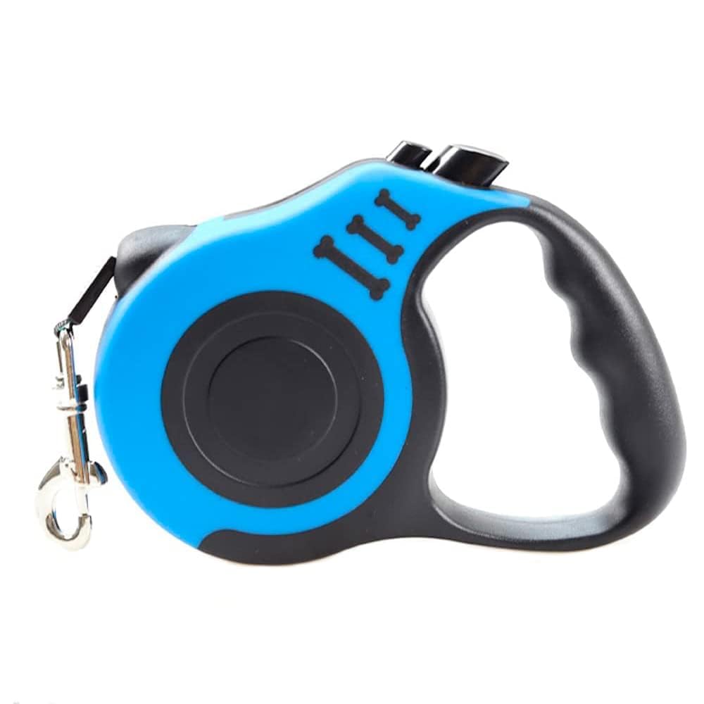 Xspring Geri Çekilebilir Köpek Tasması, 3m Köpek Tasması Kaymaz Saplı 360 ° Dolaşmayan, Tek Elle Fren, Duraklatma ve Kilitleme, Küçük Orta Büyük Köpekler için Köpeks Tasması (Mavi)