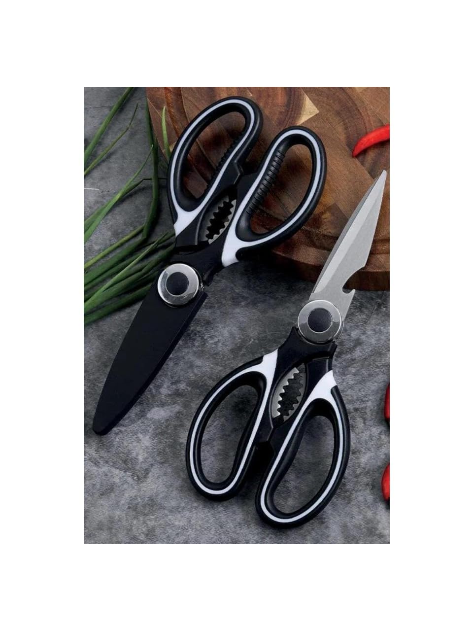 Jouis Çok Amaçlı Ağır Hizmet Tipi Keskin Mutfak Makası, Paslanmaz Çelik, Modern, Çok Yönlü, 150 Gr, 20,5 cm x 9,3 cm