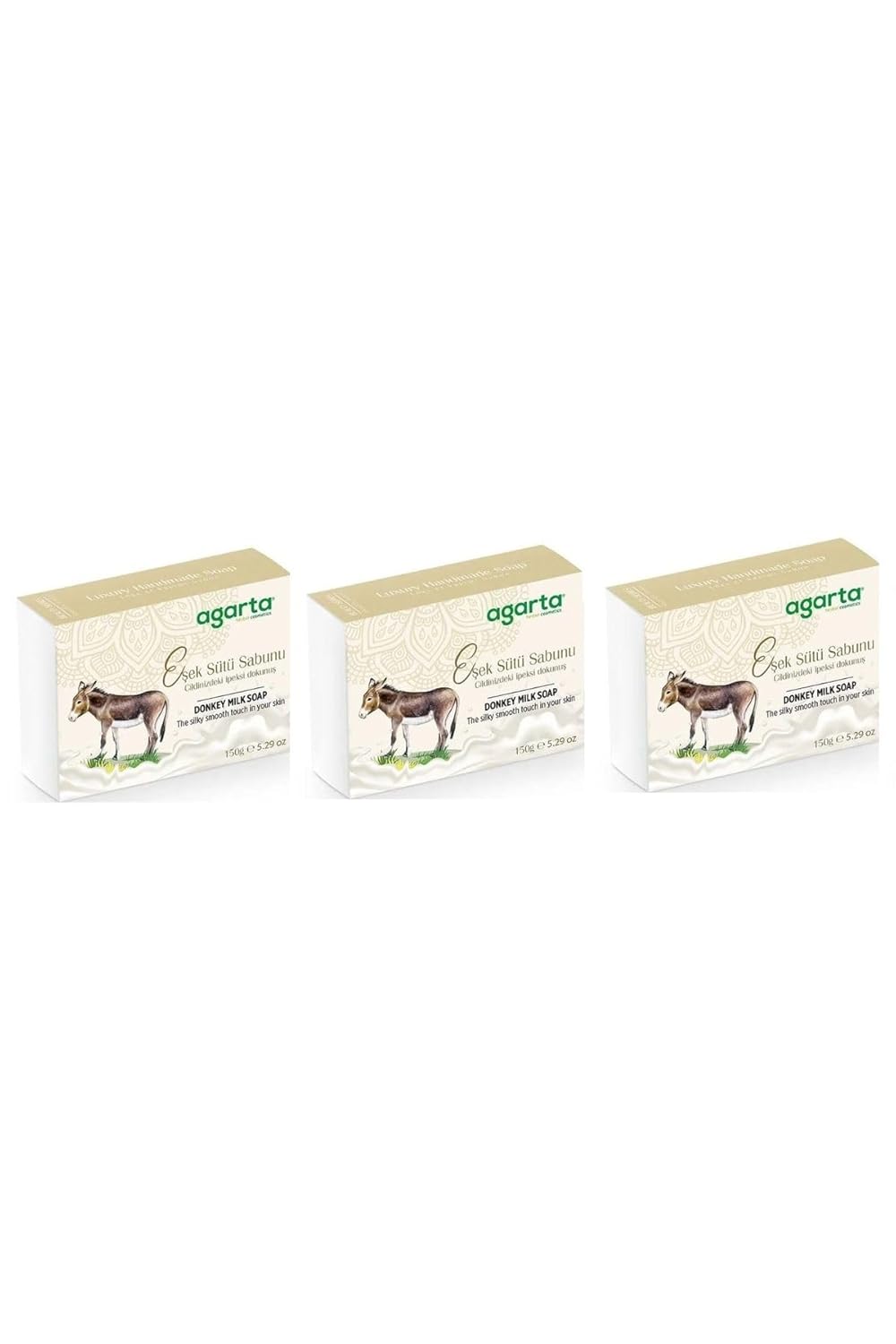 Doğal El Yapımı Eşek Sütü Sabunu 150 gr x 3 Adet