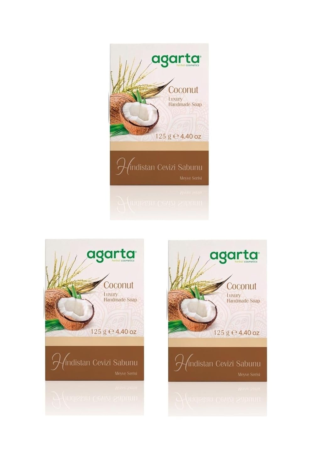 Doğal Hindistan Cevizi Sabunu 125 gr x 3 Adet