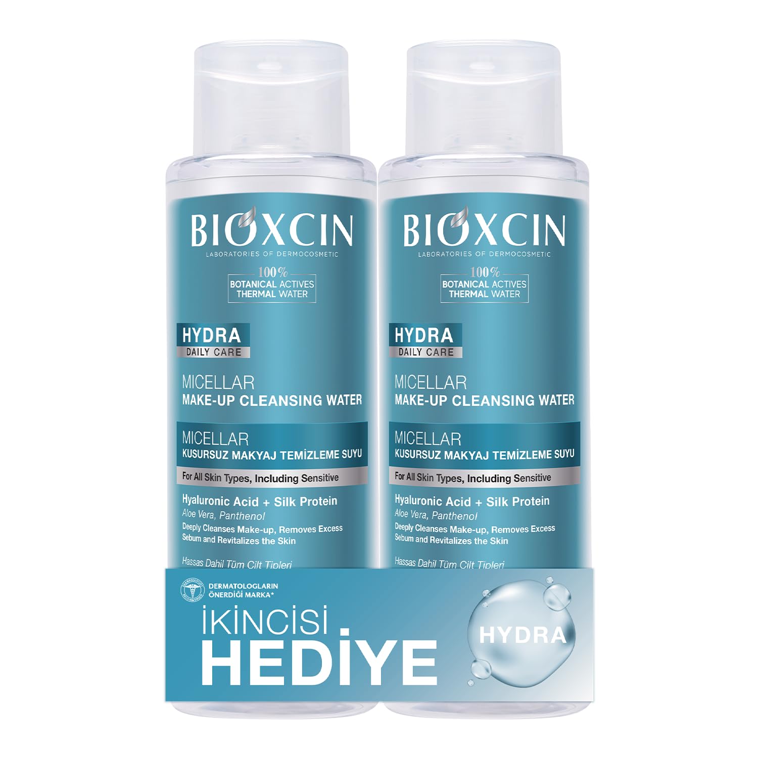 Bioxcin Hydra Micellar Kusursuz Makyaj Temizleme Suyu | 500 ml 1 Alana 1 Hediye | Vegan Misel Su | Tüm Cilt Tipleri İçin