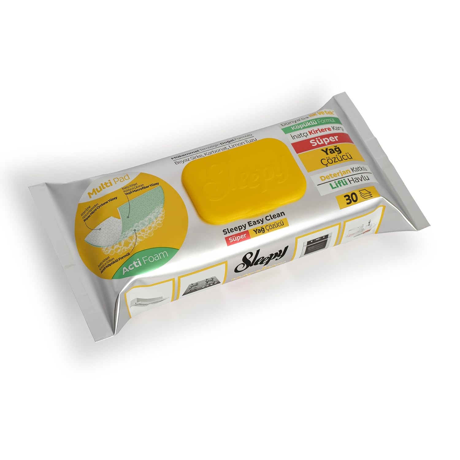 Sleepy Easy Clean Süper Yağ Çözücü Yüzey Temizlik Havlusu&Mendili 30 Yaprak
