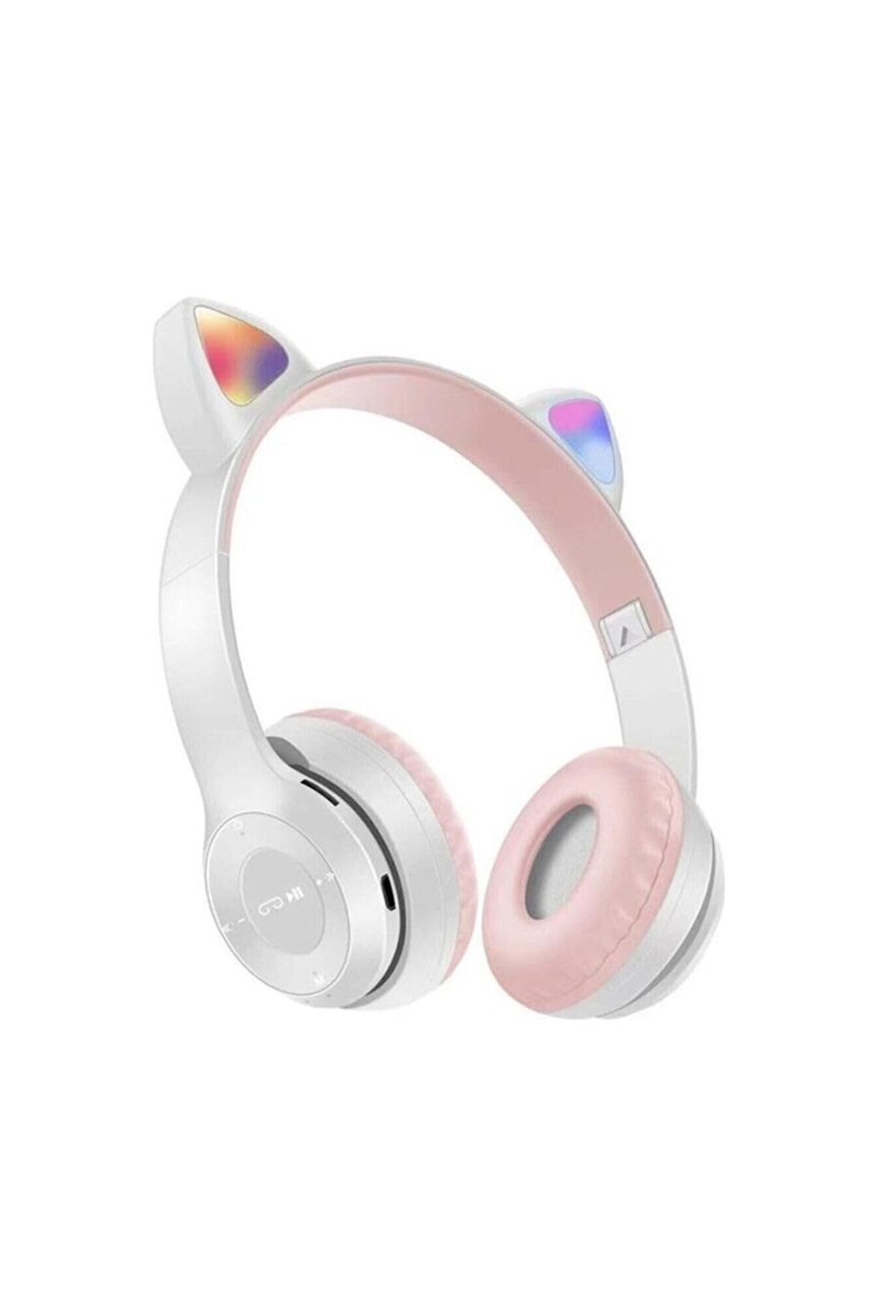Teknosepetim Kablosuz Bluetooth 5.0 Sevimli Kedi Kulak Şekli Led Bluetooth Kulaklık Kedili Kulaklık Cat