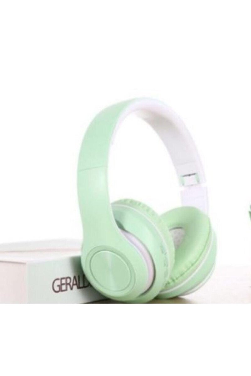Teknosepetim Kablosuz Mikrofonlu Stereo Macaron 5.0 Yeşil Bluetooth Kulaklık