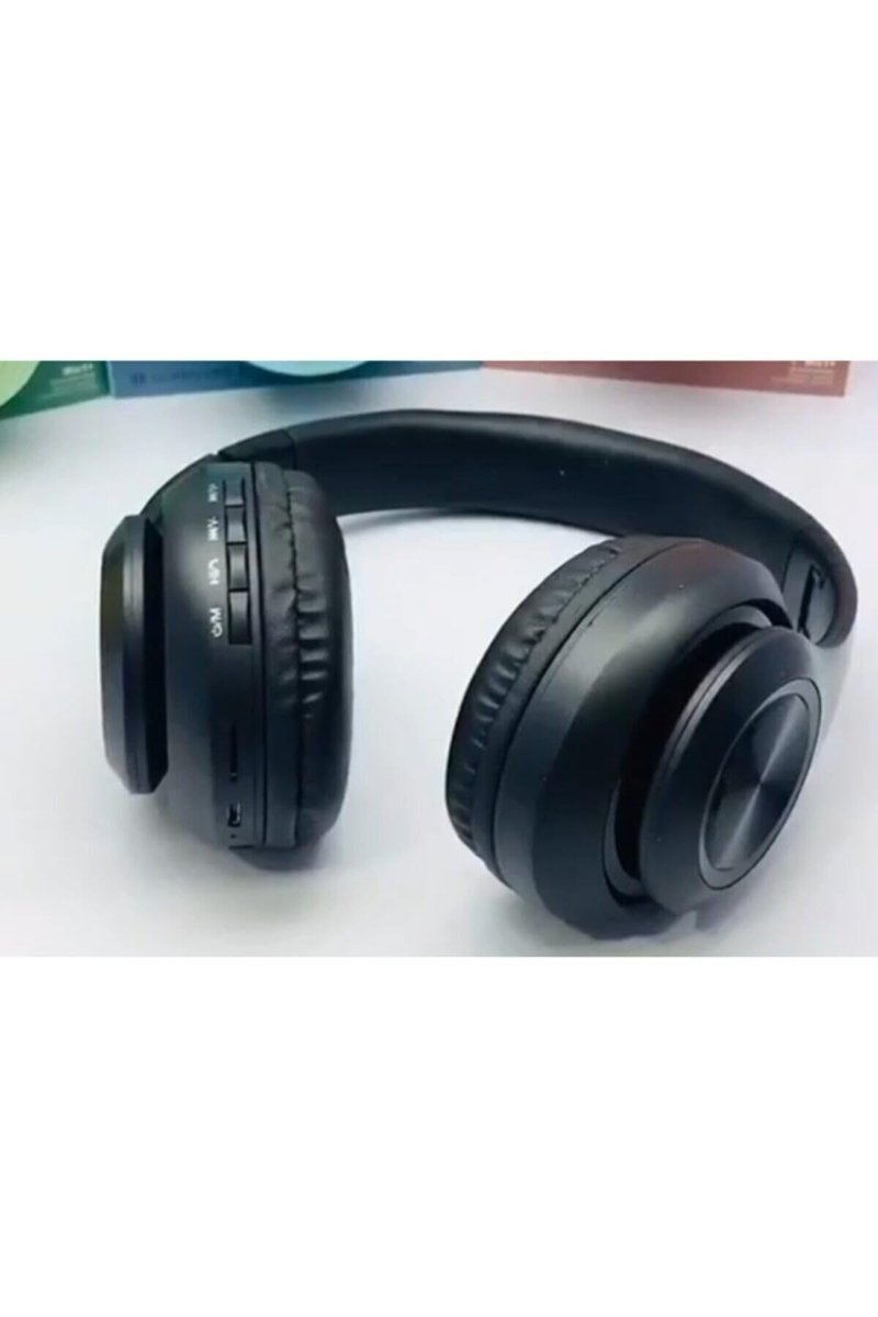 Teknosepetim Bluetooth Kulaklık Kablosuz Mikrofonlu Stereo Macaron 5.0 Siyah