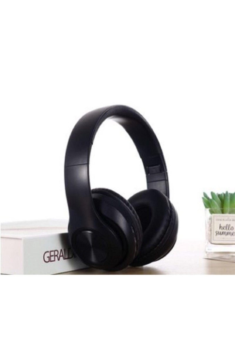 Teknosepetim Siyah Macaron Set Bluetooth Kablosuz Stereo Kulaklık