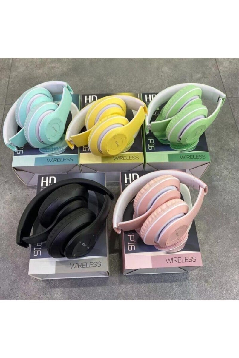 Teknosepetim Siyah Macaron Set Bluetooth Kablosuz Stereo Kulaklık