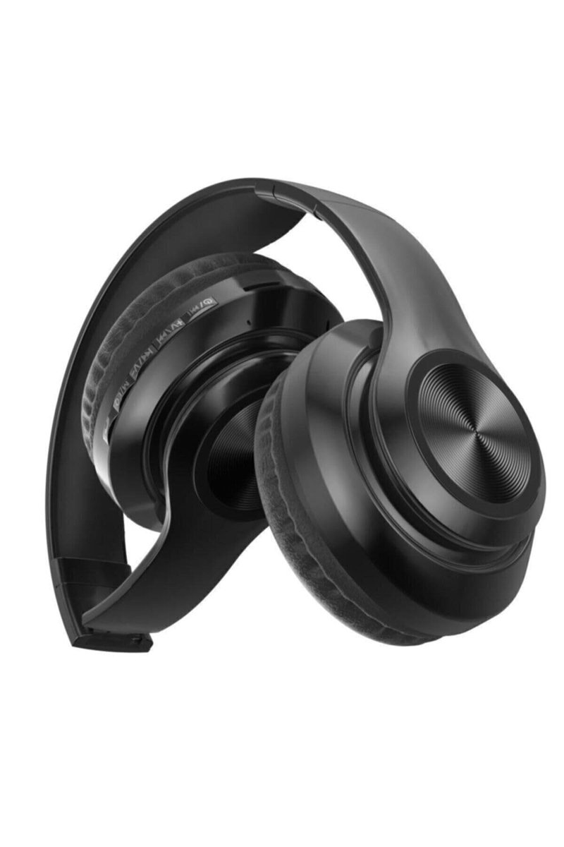 Teknosepetim Yeni Nesil 5.0 Bluetooth Kulaklık Radyolu Aux Lu Kablosuz Kulaküstü Siyah Kulaklık Mikrofonlu