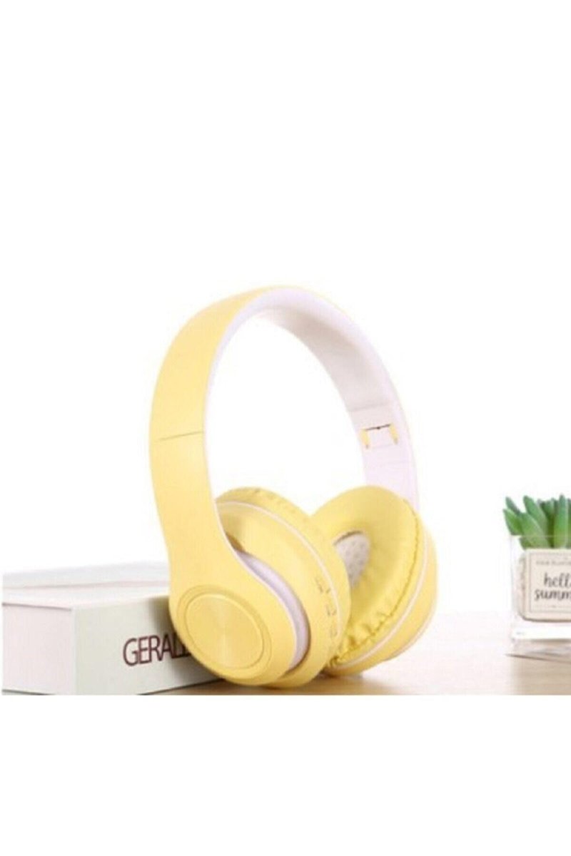 Teknosepetim Sarı Macaron Set Bluetooth Kablosuz Stereo Kulaklık