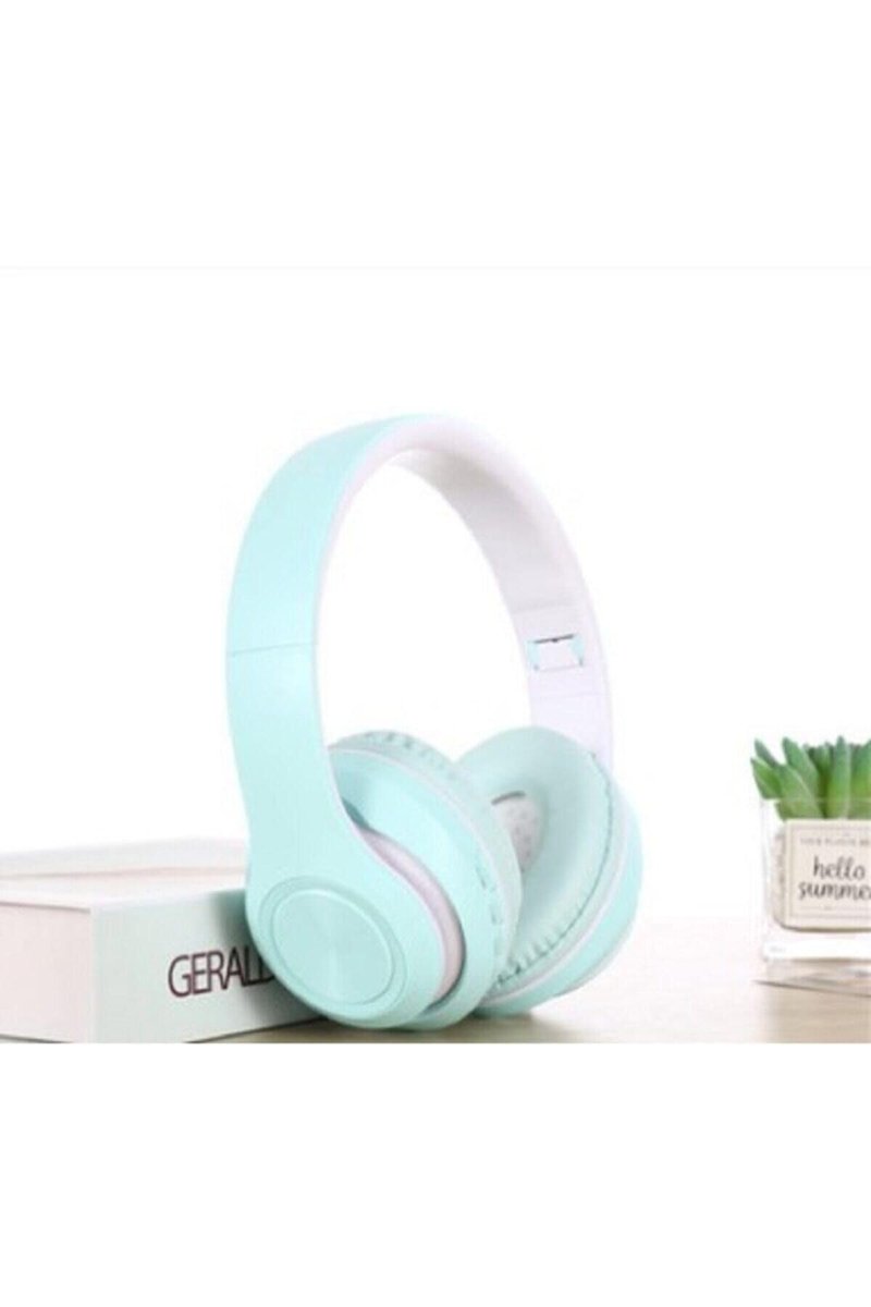 Teknosepetim Unisex Mavi Macaron Set Bluetooth Kablosuz Stereo Kulaklık