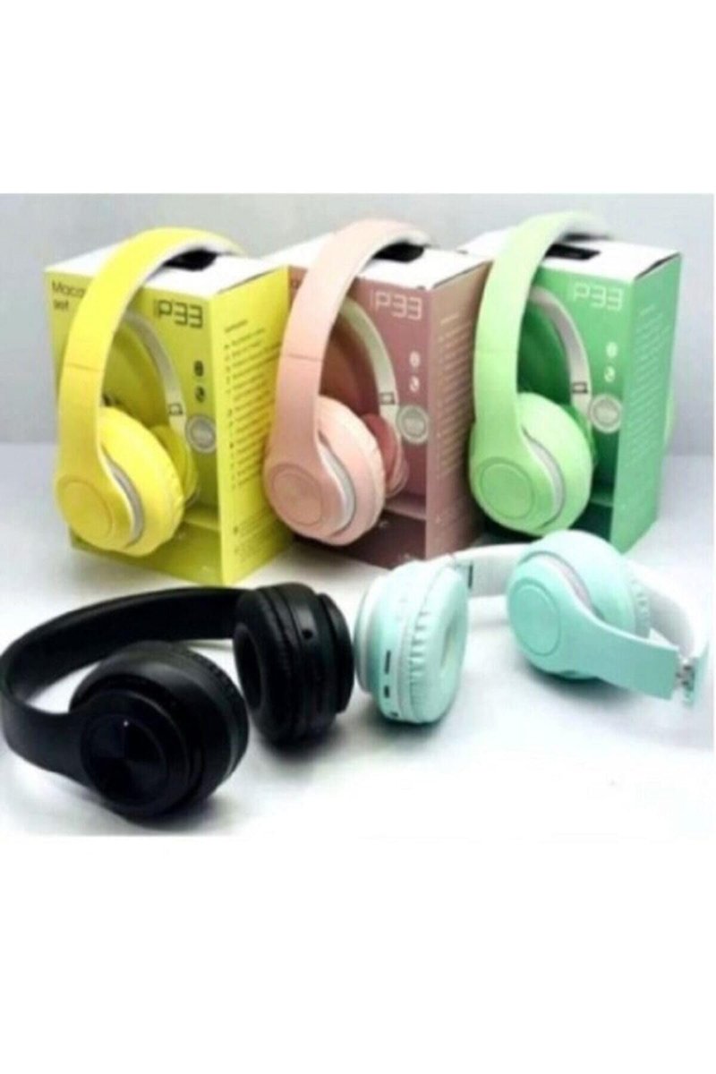 Teknosepetim Unisex Mavi Macaron Set Bluetooth Kablosuz Stereo Kulaklık