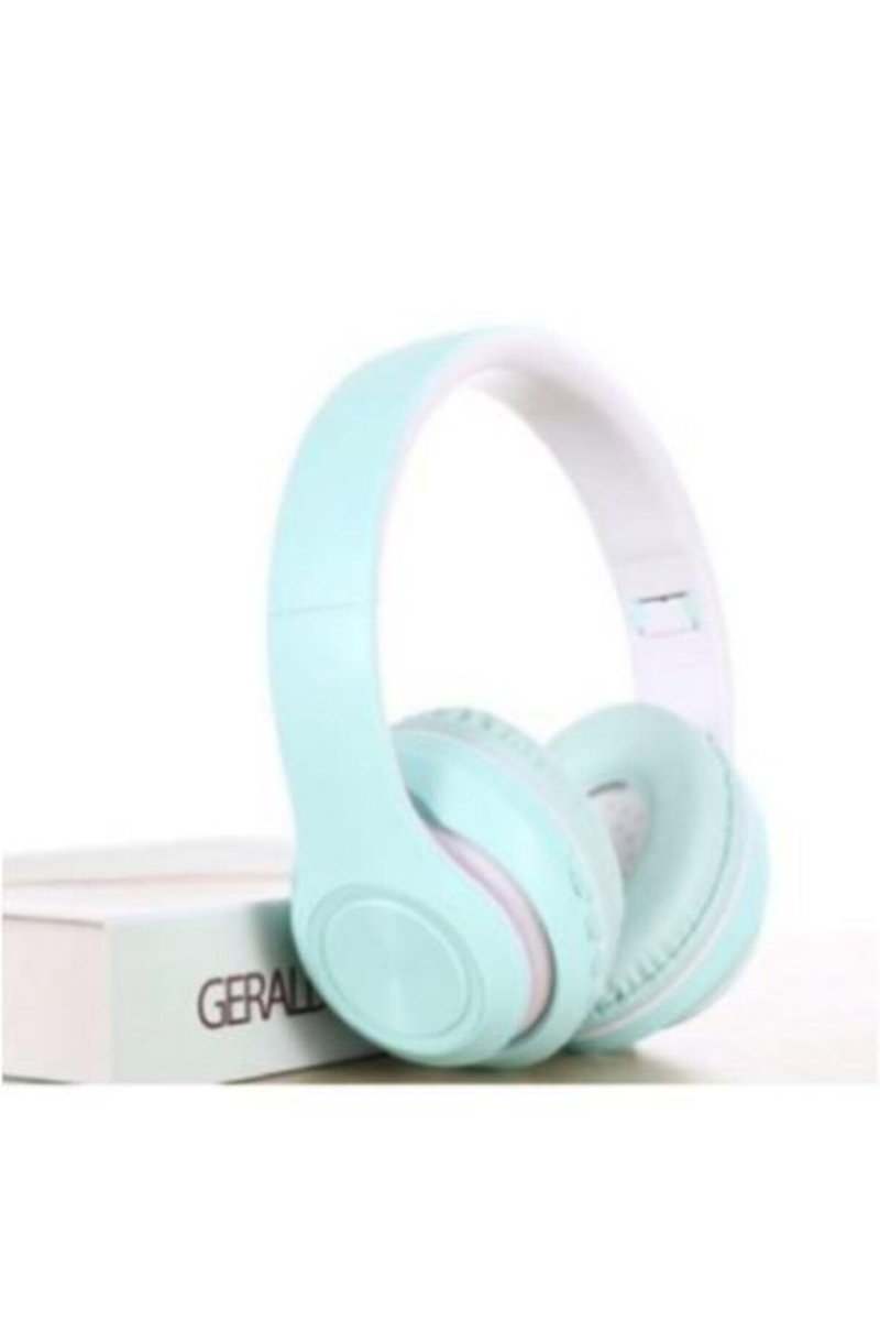 Teknosepetim Mavi Mikrofonlu Stereo Macaron 5.0 Bluetooth Kulaklık Kablosuz