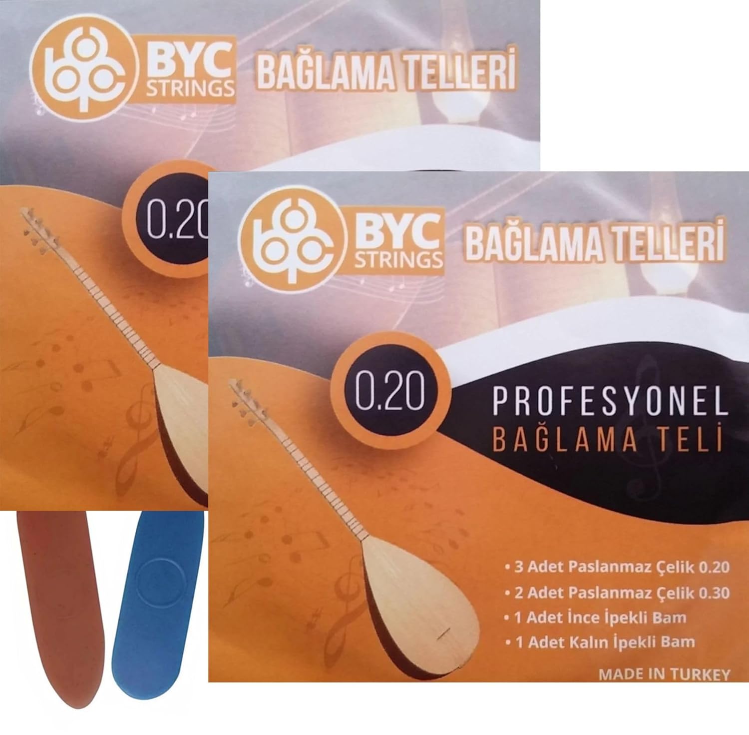 LongMoon BYC20-2 Uzun Sap Bağlama Teli 2 Takım Saz Teli 2 Mızrap