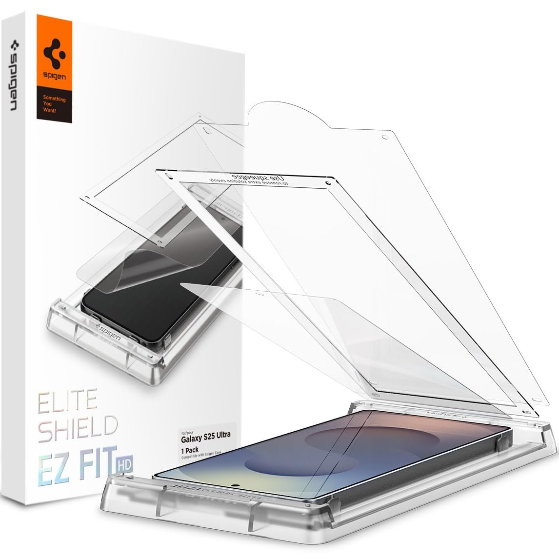 Spigen Galaxy S25 Ultra ile Uyumlu Kolay Kurulum Film Ekran Koruyucu Elite Shield EZ Fit HD Şeffaf - AFL09083 (Spigen TR Garantili)