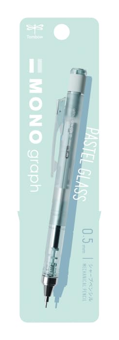 Tombow Mechanicai Kalem Mono Grafik| Yenilikçi Sarsıntı Mekanizması MONO Silgi Özellikleri | LIMITED EDITION Pastel Cam Renk| 0,5 mm| Mavi