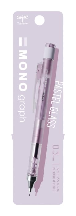 Tombow Mechanicai Kalem Mono Grafik| Yenilikçi Sarsıntı Mekanizması MONO Silgi Özellikleri | LIMITED EDITION Pastel Cam Renk| 0,5 mm| Mor